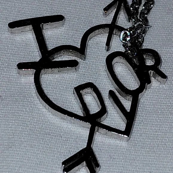 Dior Silver Necklace with Floating Heart Pendant